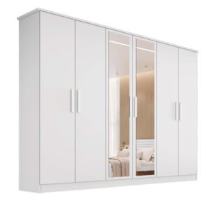 Guarda-Roupa Nina Com Espelho 2,12m - 6 portas - Bianchi Móveis