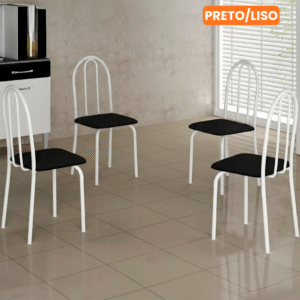 Kit cadeira Ane Tubular c/ 4 unidades SEM MESA - Martelado Prata - Soma