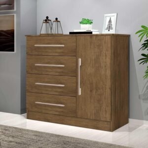 Cômoda 4 Gavetas 1 Porta Malibu New - J.A Móveis