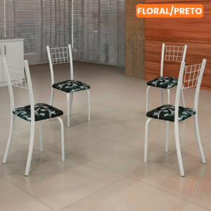 Kit cadeira Dany Tubular c/ 4 unidades SEM MESA - Martelado Prata - Soma