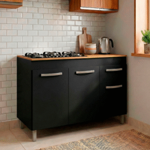 Balcão 1,20 + Tampo para cooktop 5 bocas - Fiorello Móveis